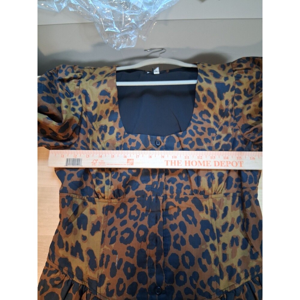 Leopard Animal Print Belted Midi Dress Tuckernuck Graciela Women's Size 8 NWT - Picture 15 of 16